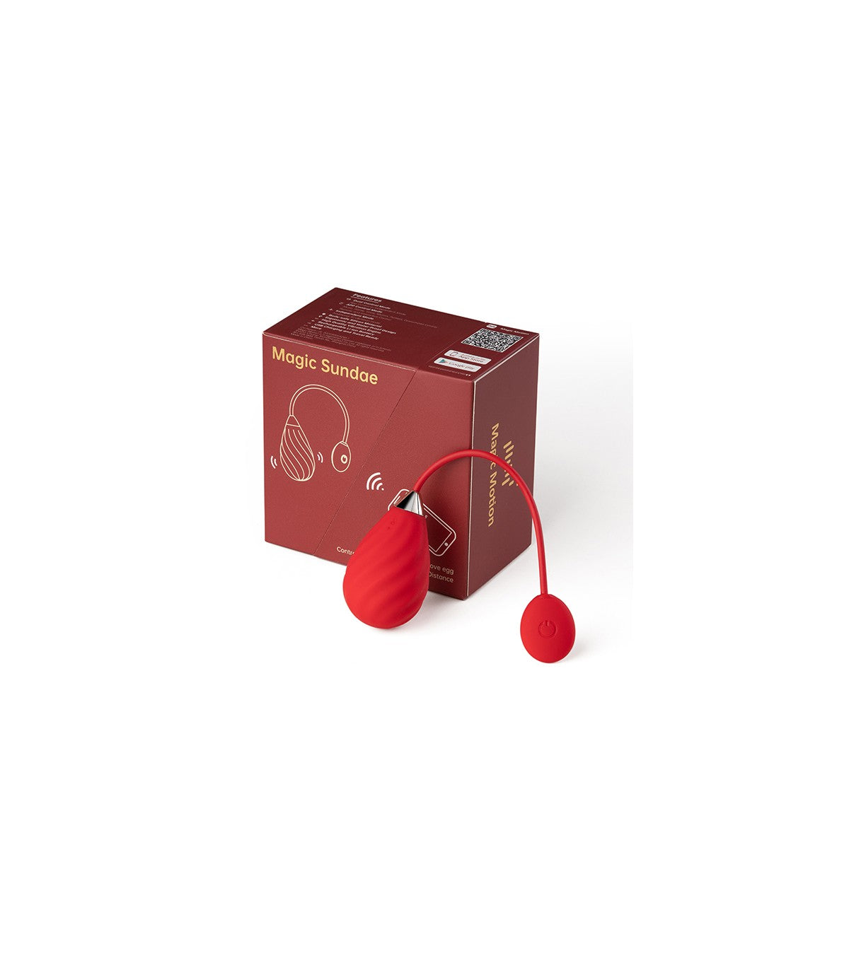 MAGIC MOTION HUEVO VIBRADOR MAGIC SUNDAE ROJO APP