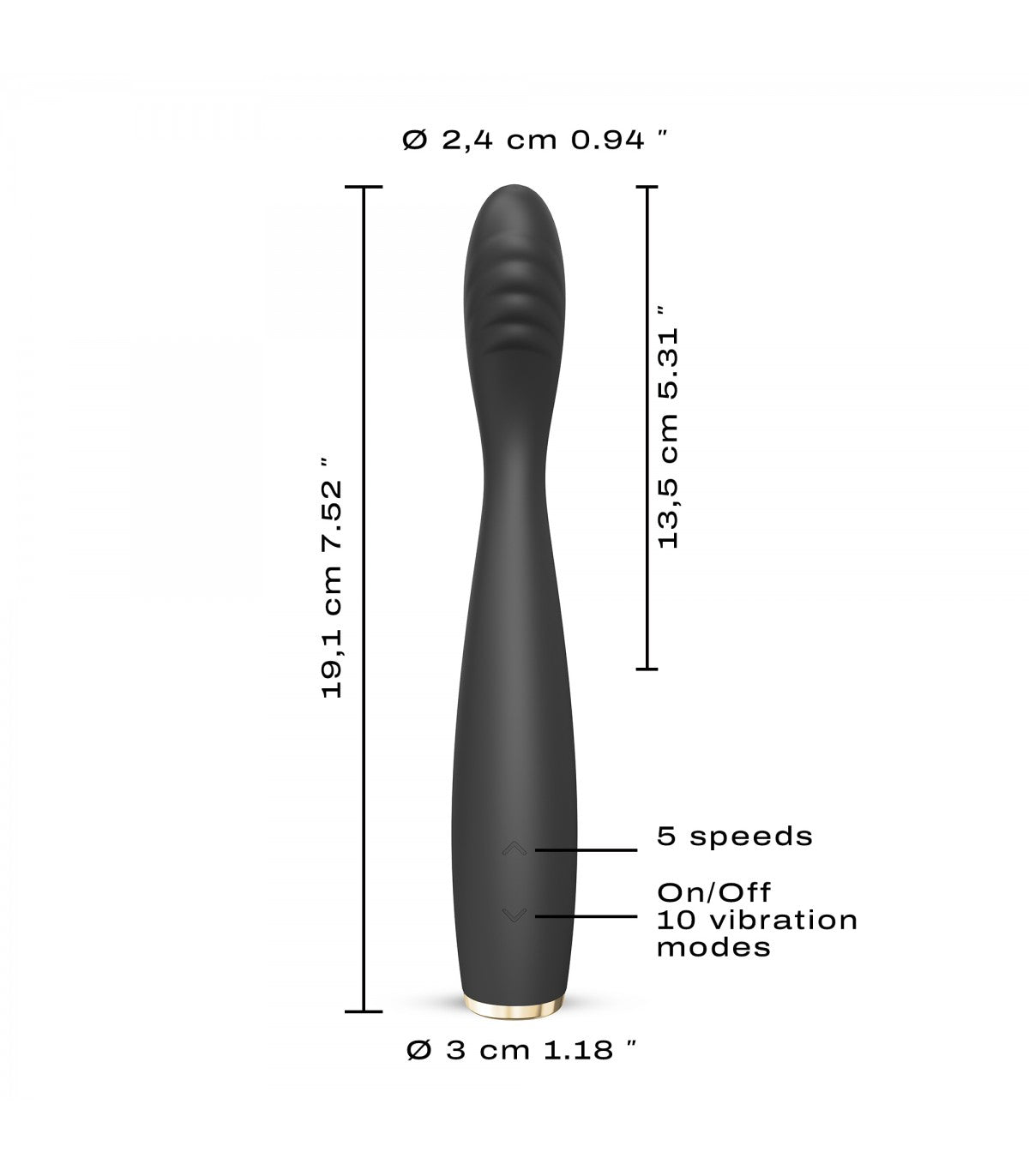 VIBRADOR RECARGABLE G-SLIM NEGRO