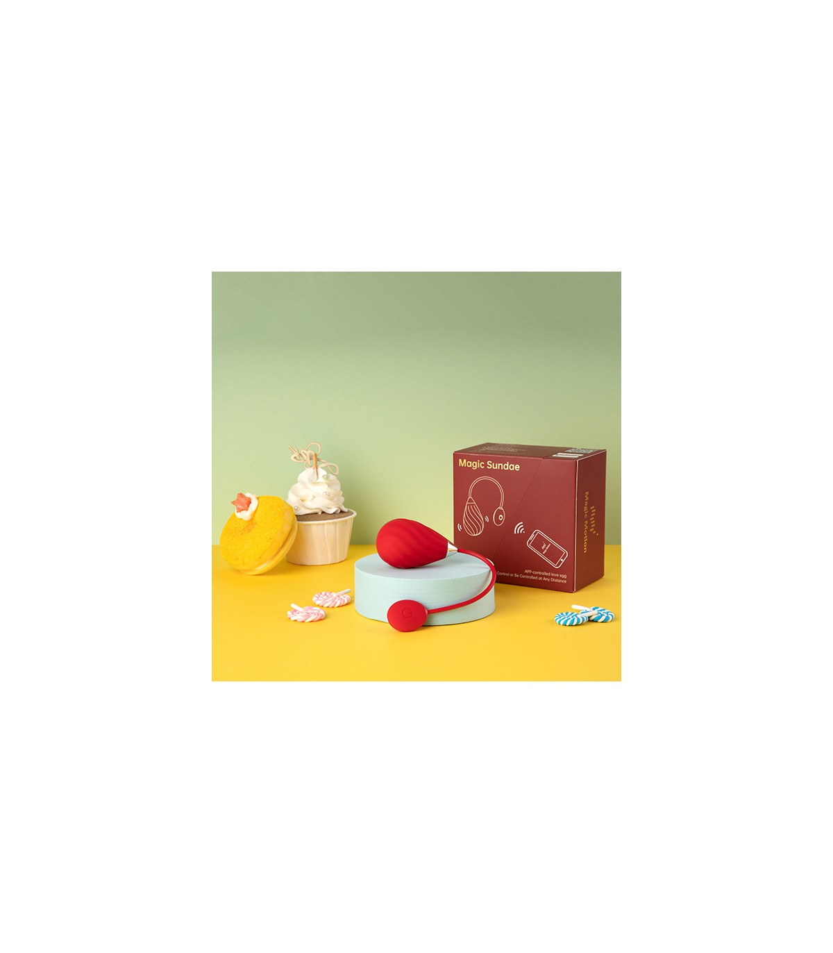 MAGIC MOTION HUEVO VIBRADOR MAGIC SUNDAE ROJO APP