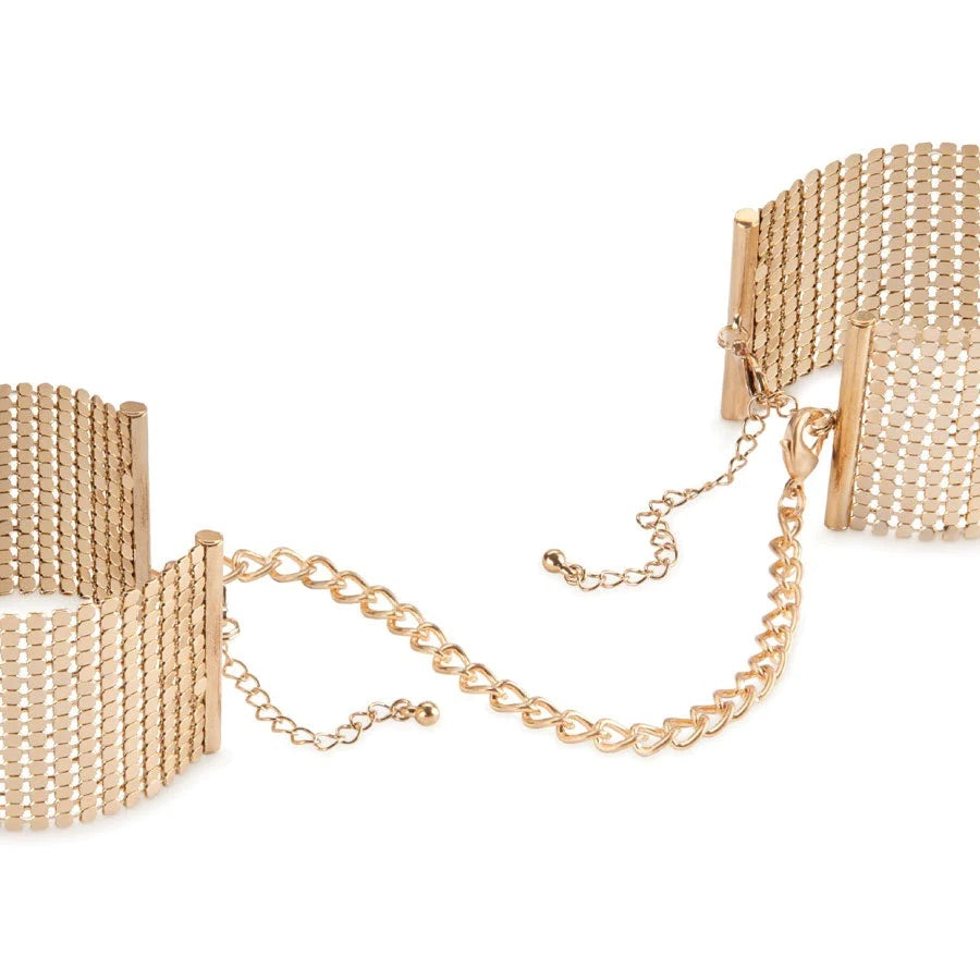 Desir Métallique -Pulseras,Esposas de malla metálica plateada,dorada,negras