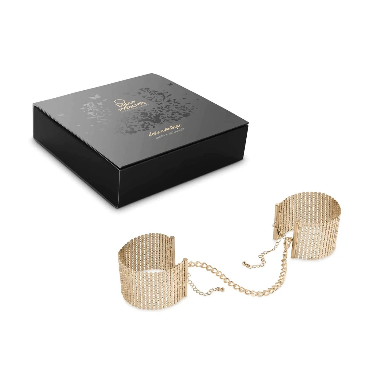 Desir Métallique -Pulseras,Esposas de malla metálica plateada,dorada,negras