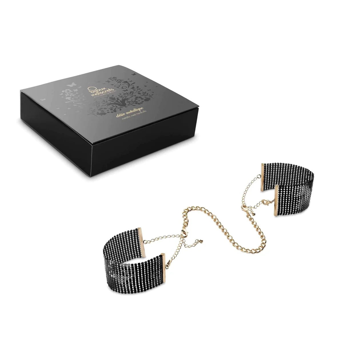 Desir Métallique -Pulseras,Esposas de malla metálica plateada,dorada,negras