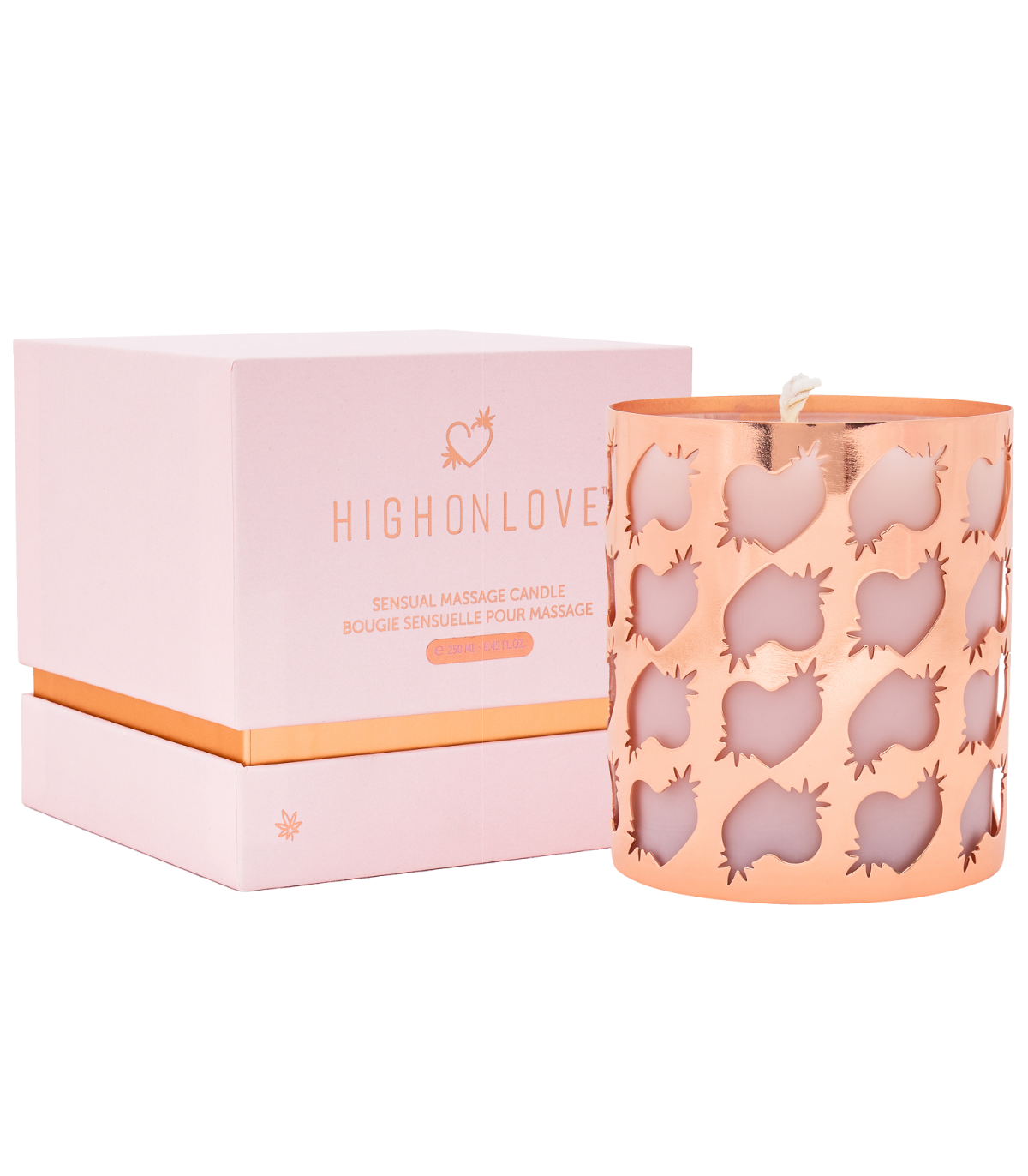 HighOnLove różana świeca do masażu Massage Candle 250 ml