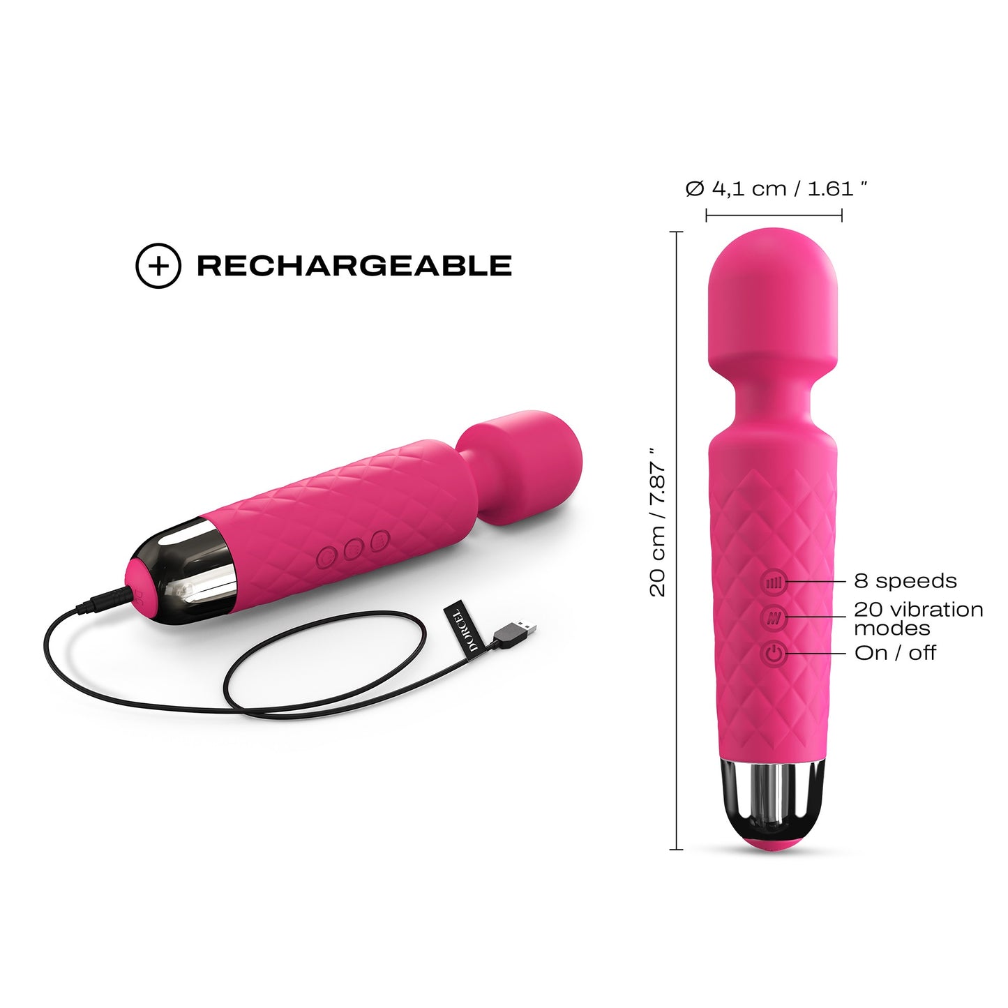 MASAJEADOR WANDERFUL USB MAGENTA