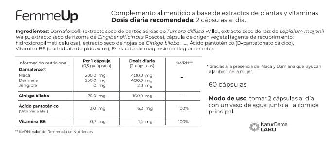 Cápsulas FemmeUp, para la mejora de la libido